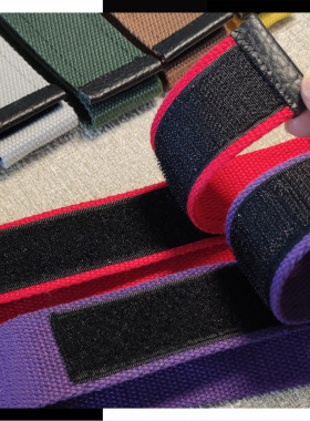 青年魔术贴无铁帆布腰带无磁无金属易粘裤简易电子厂隐形百搭老年