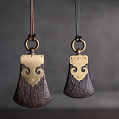 曲尾花黑檀木手工毛衣链复古民族风大吊坠男个性 原创中国风首饰女