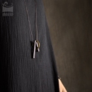 曲尾花手工毛衣链女 原创黑檀木饰品节日礼品项链简约欧美吊坠男