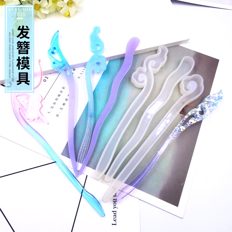 万福曼水晶滴胶模具环氧树脂ab胶手工diy材料包镜面古风簪子发簪