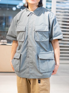 DOOITT#WILDTHINGS日系潮牌休闲山系宽松兜袋工装短袖衬衫上衣