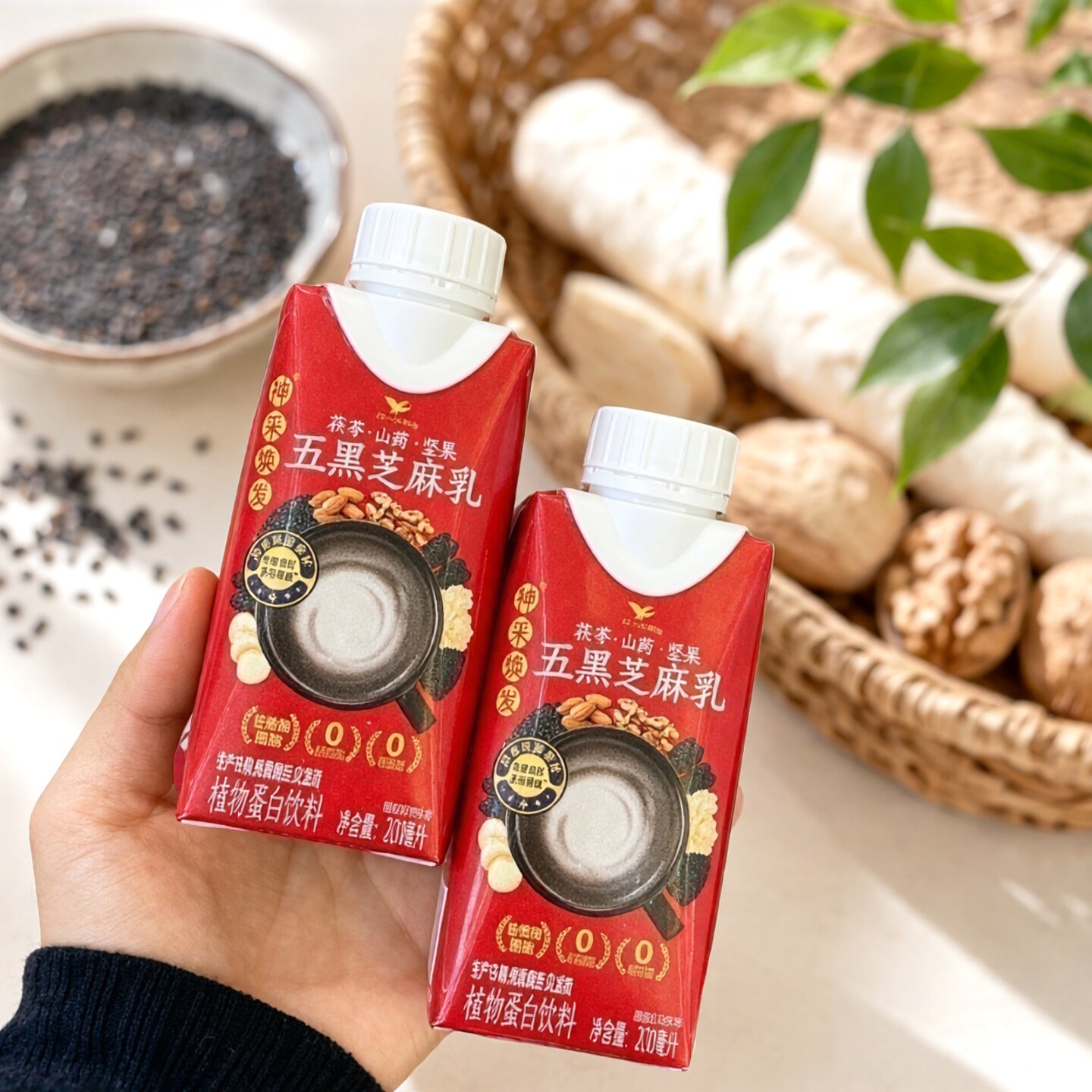 6瓶统一神采焕发五黑芝麻乳植物蛋白饮料200ml