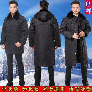 正宗特勤保安警示反光大衣棉服棉袄执勤加长保暖多功能防寒工作服