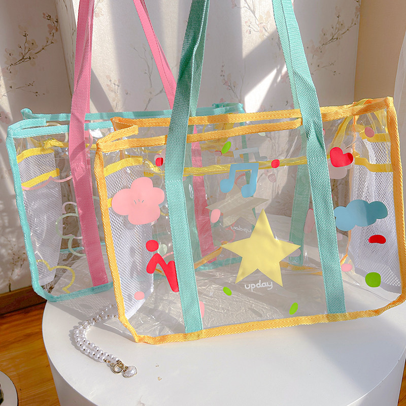 游泳包防水大容量海边沙滩包洗漱洗澡旅行手提袋子浴室收纳果冻包