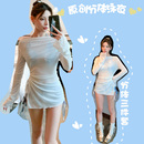 比基尼泳衣女2025新款 大码 三件套高级感分体胖mm小胸海边度假温泉