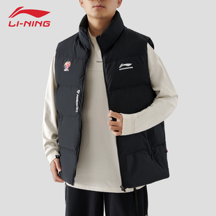 李宁CBA马甲男2025年冬季 专业篮球系列运动保暖立领AMMV005 新款