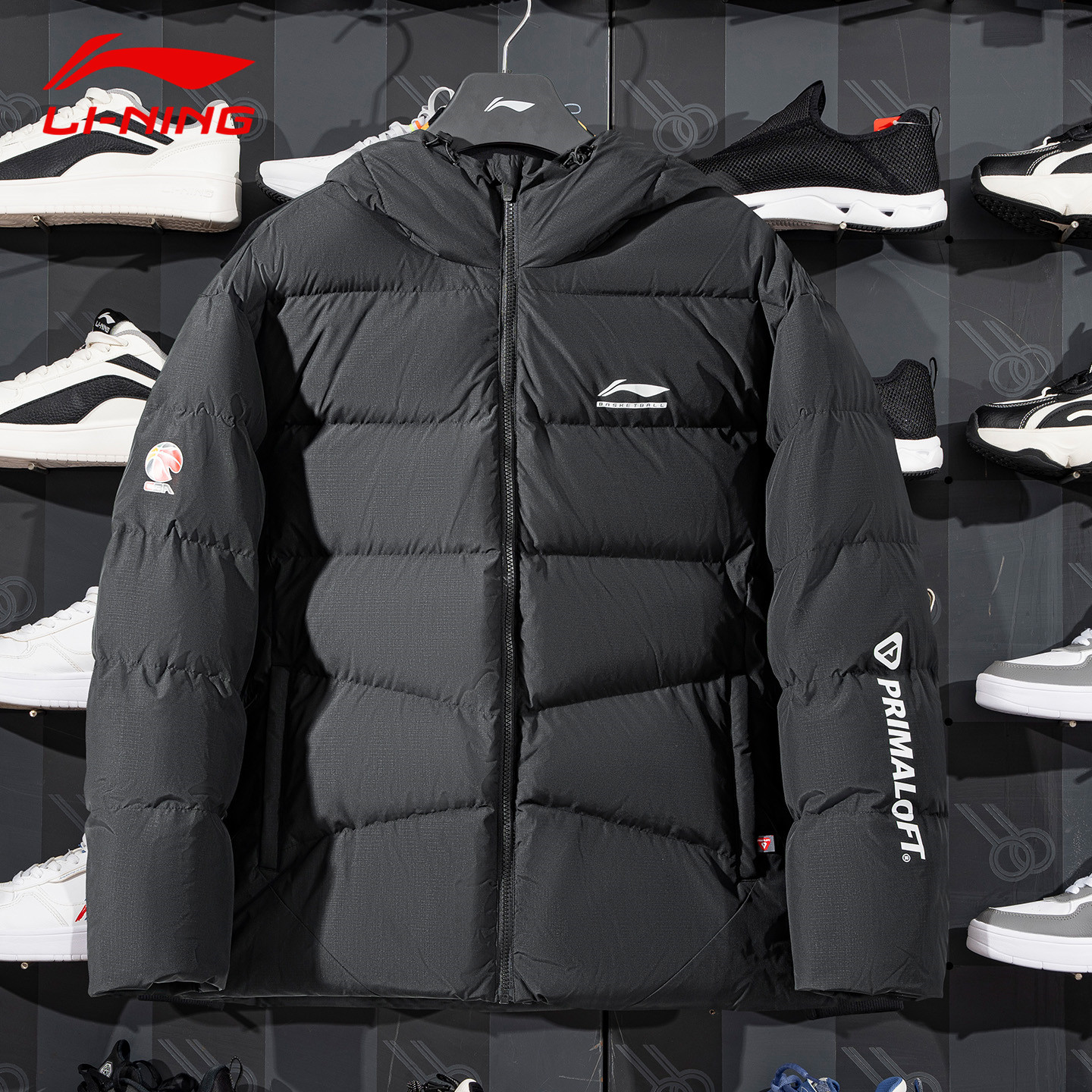 李宁CBA棉服男子精英系列2025年冬季新款宽松保暖运动棉服AJMV069