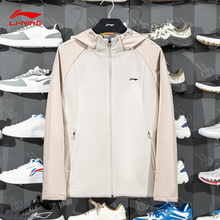 李宁软壳衣女2025年秋冬新款 防泼水保暖薄绒运动风衣外套AFDVB70