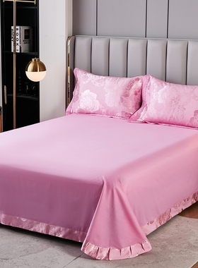 欧式13372全棉贡缎提花床单圆角单品纯色纯棉斜纹三件套单品枕套