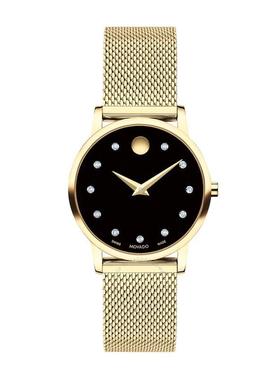代购Movado摩凡陀女士腕表计时夜光日期瑞士制造金属钢带防水