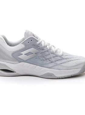 代购Lotto乐途女士网球鞋透气吸湿排汗缓震防滑白色灰色合成材质