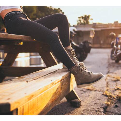 海外代购Harley Davidson/哈雷戴维森女士时装靴系带中帮