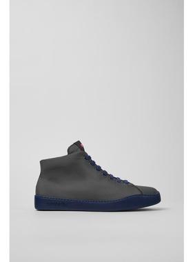 代购Camper男士高帮鞋透气吸汗轻便环保回收材料灰色织物材质