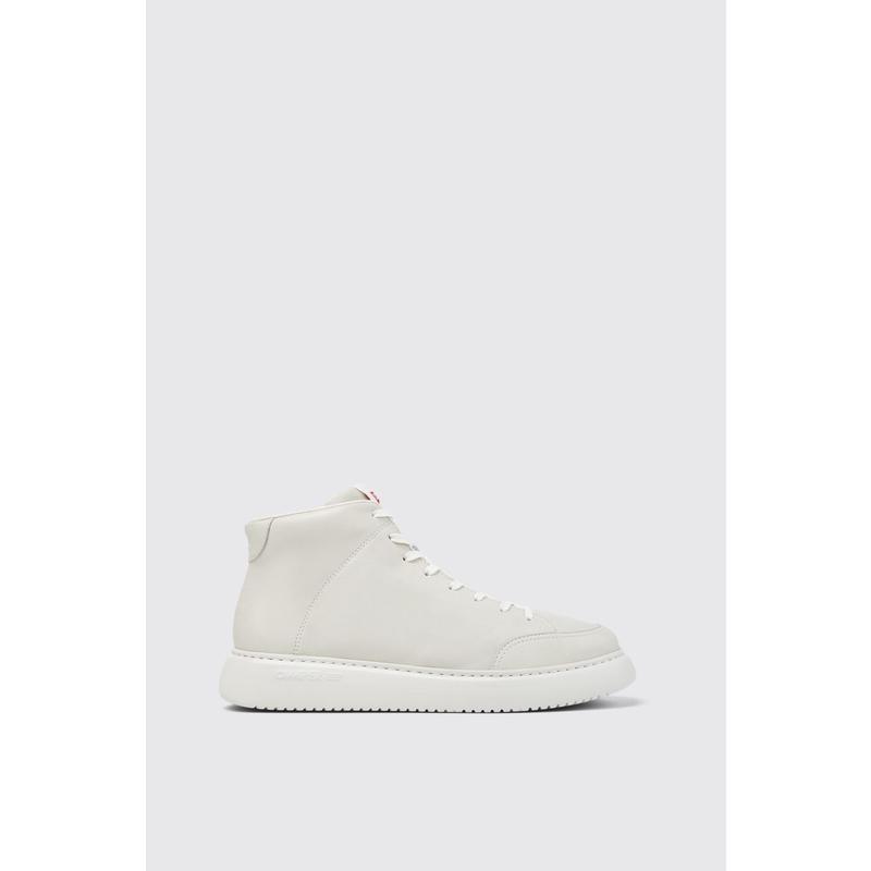 代购Camper男士高帮鞋透气吸汗轻便环保材料灰色小牛皮系带厚底