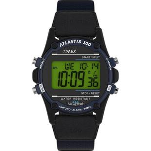 代购Timex/天美时石英防水计时男士运动数字手表毫米灰盘黑带