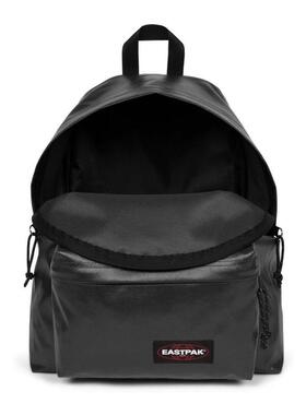 代购EASTPAK男士双肩包大容量多隔层防泼水拉链闭合黑色亮面耐磨