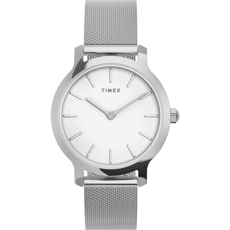 Timex/天美时女表mm银色不锈钢表带石英防水腕表
