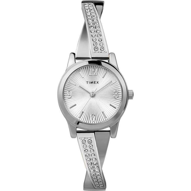 Timex/天美时女表简约银色不锈钢表带石英防水腕表