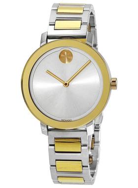 代购Movado摩凡陀女士腕表计时夜光日期防刮双色钢带金属防水