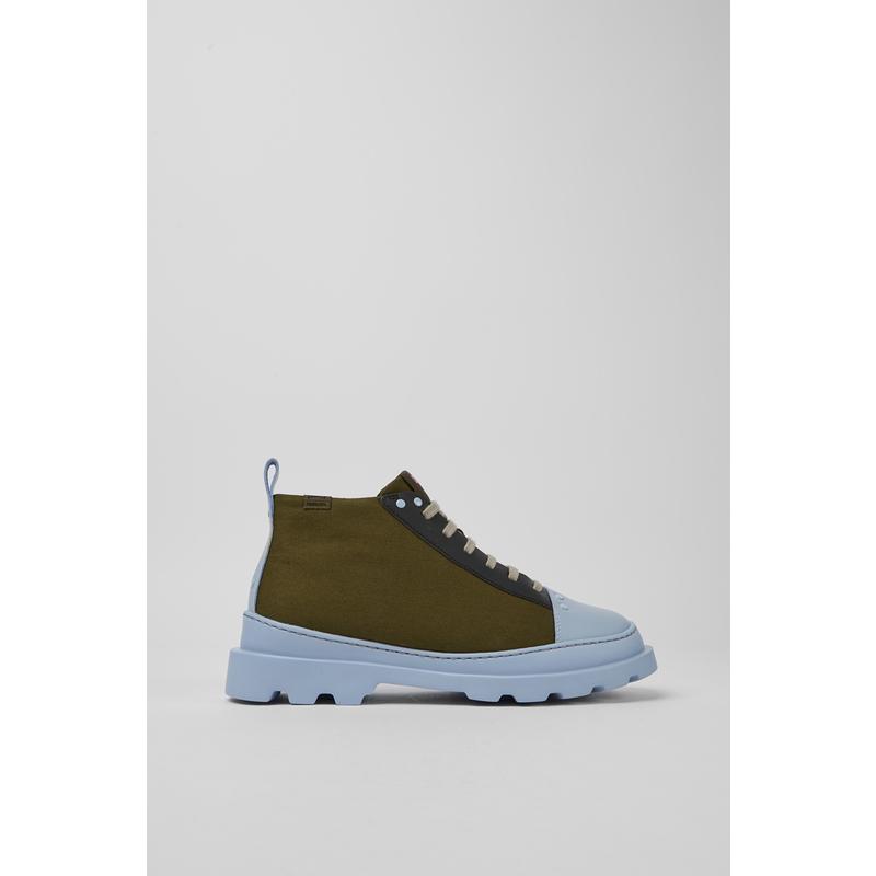 代购Camper女士马丁靴轻便耐用透气舒适绿色蓝色黑色系带