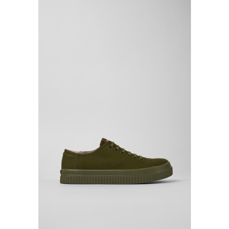 代购Camper男士休闲鞋透气吸汗软底轻便绿色TENCEL Lyocell