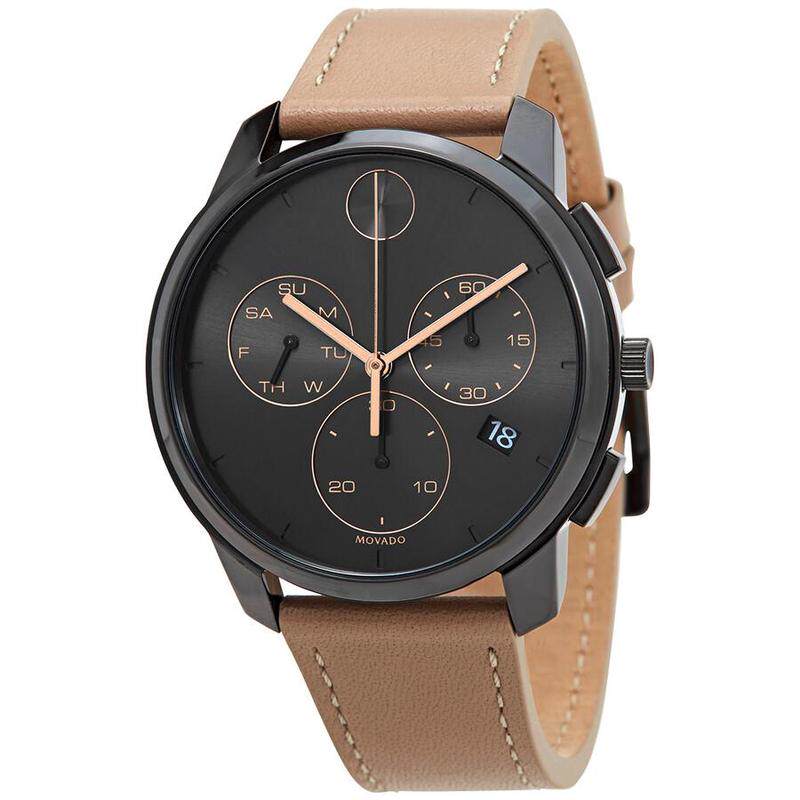 海外代购Movado/摩凡陀男士手表瑞士腕表计时码表星期日历皮带