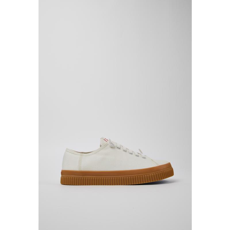 代购Camper男士帆布鞋透气轻便吸汗软底白色TENCEL Lyocell