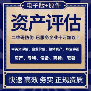 中英房产评估报告移民无形资产实缴股权转让车辆诊所林权苗木矿权