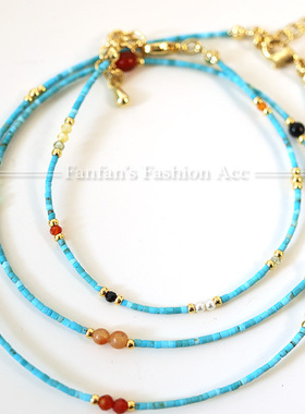 天然松石多宝串珠项链女2025款新中式玛瑙珍珠锁骨链轻奢小众春夏