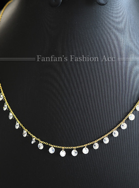 满天星闪钻项链超闪星河锁骨链镀白金流苏颈链通勤2025新款叠戴女