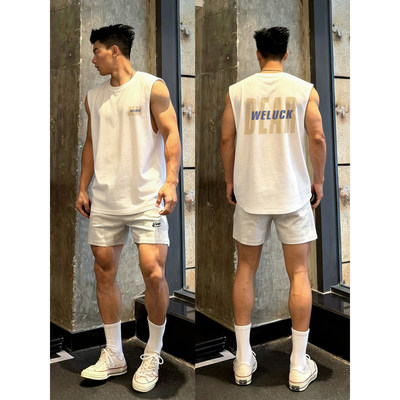 大码300斤男夏纯棉街头背心