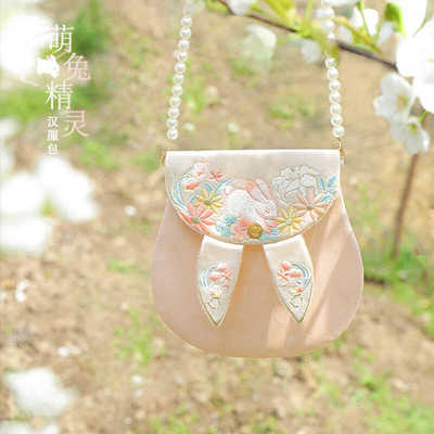 单肩斜跨古风珍珠包汉服包包女童