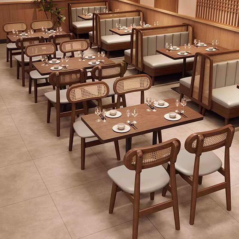 定制实木高档茶餐厅卡座沙发火锅烧烤肉餐饮店湘菜馆桌椅组合商用