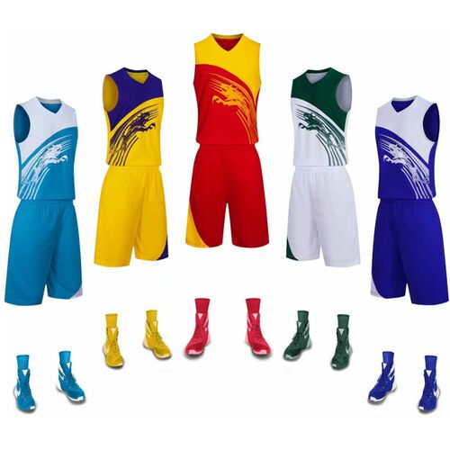 比赛短袖运动风篮球服套装定制