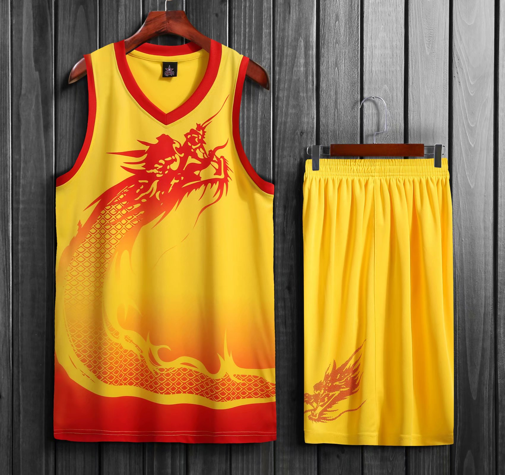 Dragon Boat Competition Clothing Dragon Boat Festival Basketball Uniform Suit Dragon Totem National Team Jersey Team Order China Red