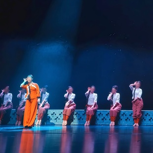 情景音舞诗画剧 《石油梦黄土魂》男女群舞复古橙色演出服定制