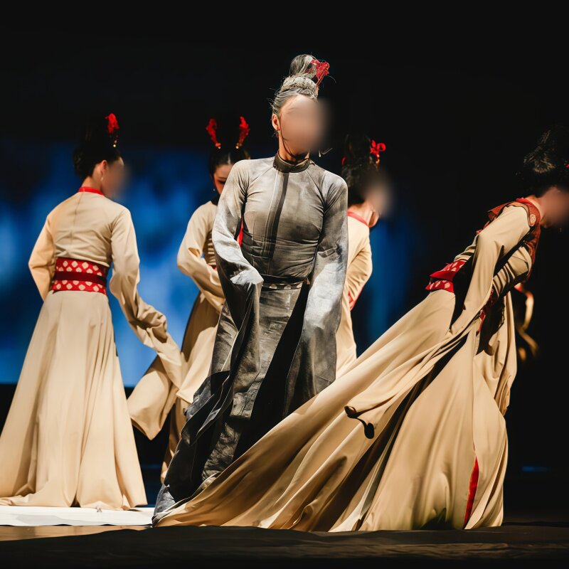 男女群舞舞剧 《思乡切·女史箴图》古典舞飘逸大裙摆表演服装