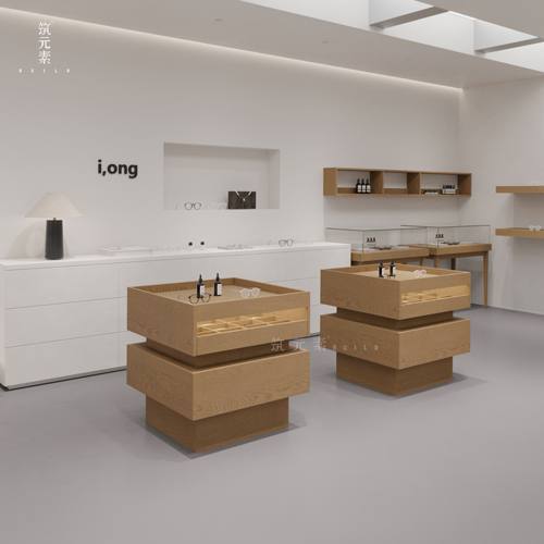 日韩珠宝首饰展示柜店铺中岛柜边柜产品陈列摆放多样现代方形展台