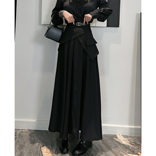 黑色假俩件半裙 屁帘半身裙女 Dan 设计师款