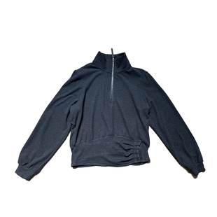 Dan 通勤风立领半拉链套头卫衣女