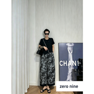 Dan Dan 黑色短款铆钉短袖T恤女 斜拉链重工时尚上衣