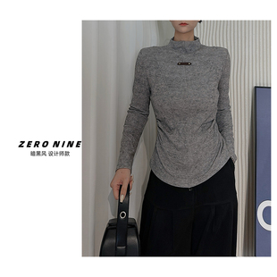极简风收腰显瘦打底衫 针织T恤女 做旧色长袖 Dan