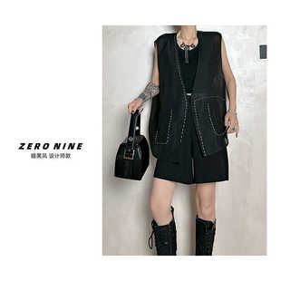 Dan Dan 明线撞色设计感小众马夹女 2024年新款夏季薄款马甲外套