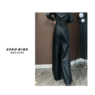 Dan 女 黑色高腰显腿长拖地裤