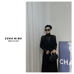 Dan 女 高领微透性感显身材打底衫