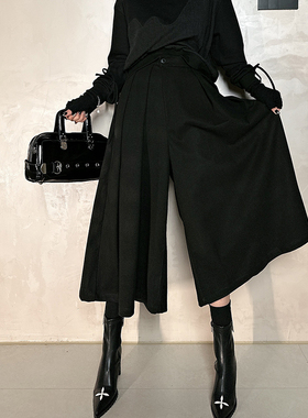 Dan Dan 山本风 阔版小众裤子女 新款宽松阔腿哈伦裤时尚宽松裙裤