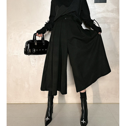 Dan Dan 山本风 阔版小众裤子女 新款宽松阔腿哈伦裤时尚宽松裙裤