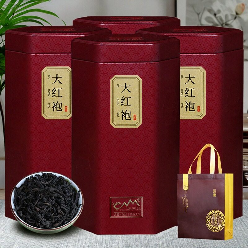 买一送三 大红袍茶叶武夷山乌龙茶罐装岩茶散装新茶礼盒装共500g