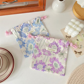 抽绳束口袋化妆包零食小袋子便携收纳包化妆袋姨妈巾收纳袋小布袋