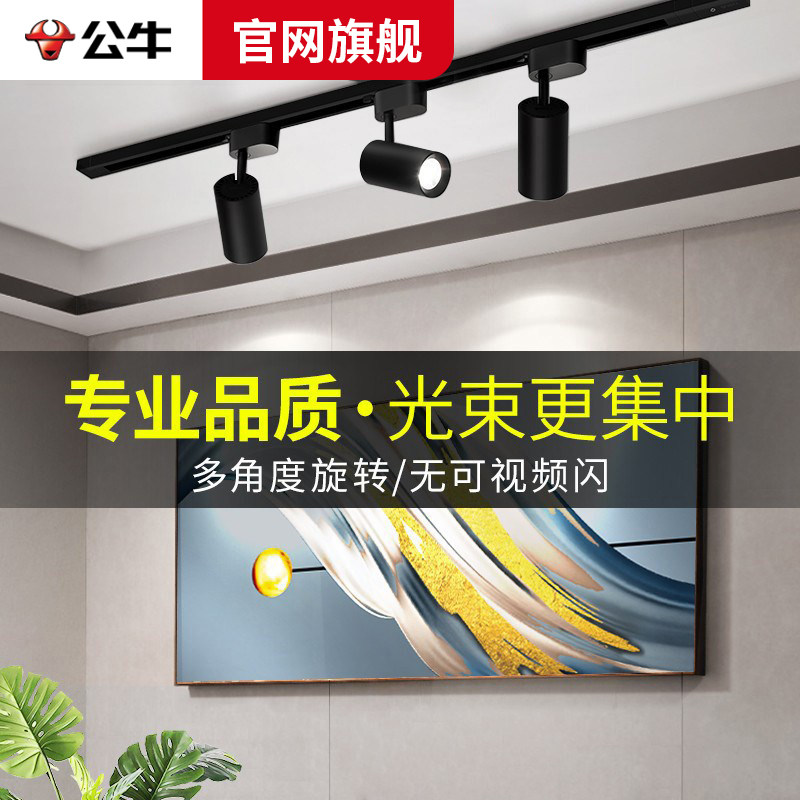 公牛轨道灯家用店铺商用天花灯无主灯客厅照明导轨式明装led射灯